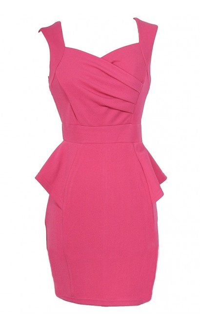 Network The Room Matelasse Peplum Dress in Hot Pink